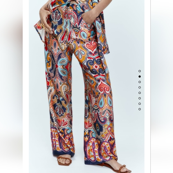 NWT Zara printed wide leg pants 👖 😍 - Picture 3 of 12